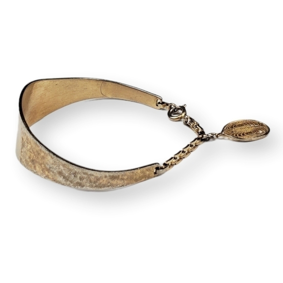 Vintage ID Bracelet Engraveable Chain Filigree Charm Gold Plate JB Jacoby Bender - Picture 4 of 7